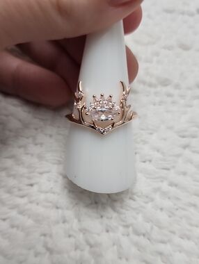 High-Quality Women's Jewelry, Creative Design, Antler Cube Zirconia Couple Rings